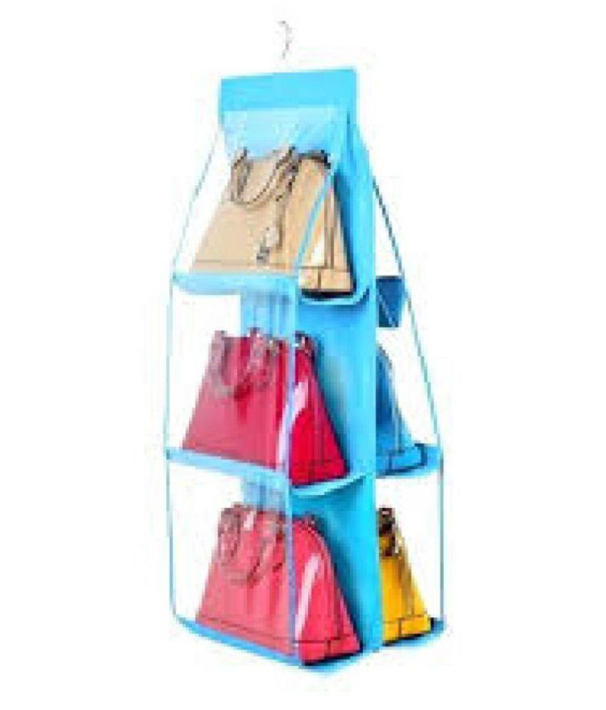 6 Pocket Large Clear Purse Handbag Hanging Storage Bag Organizer