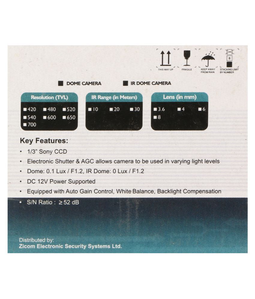 I.CC.CA.DOME.700T36.HDIS Analog Dome 700 TVL Camera Price in