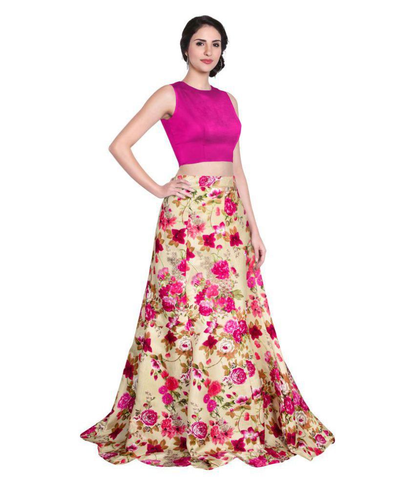 DDS Pink Bangalore Silk Sharara Semi Stitched Lehenga - Buy DDS Pink ...