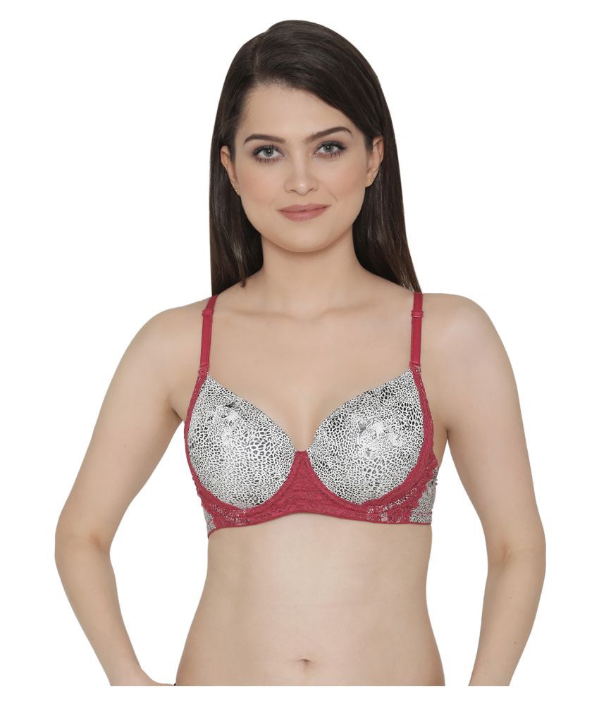     			Clovia Polyamide Plunge Bra - White