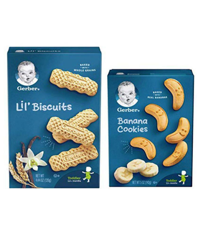 Gerber Baby Food BANANA COOKIES Snack Foods for 12 Months