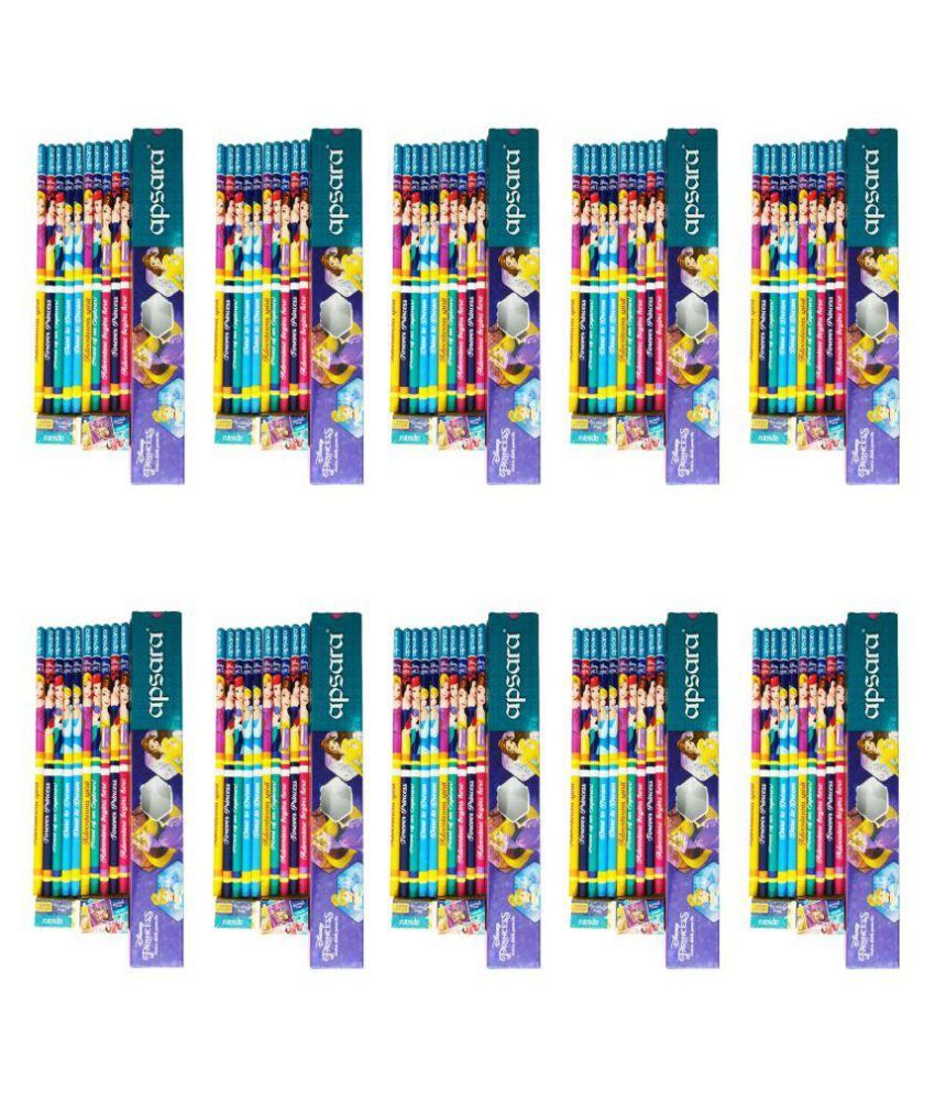     			100 APSARA DISNEY PRINCESS EXTRA DARK PENCILS (+ 10 SHARPNER + 10 ERASERS )