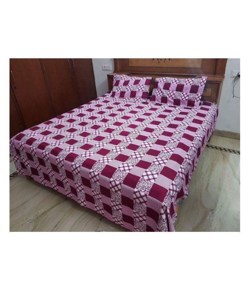Ak Traders Poly Cotton Double Bedsheet with 2 Pillow Covers Buy Ak