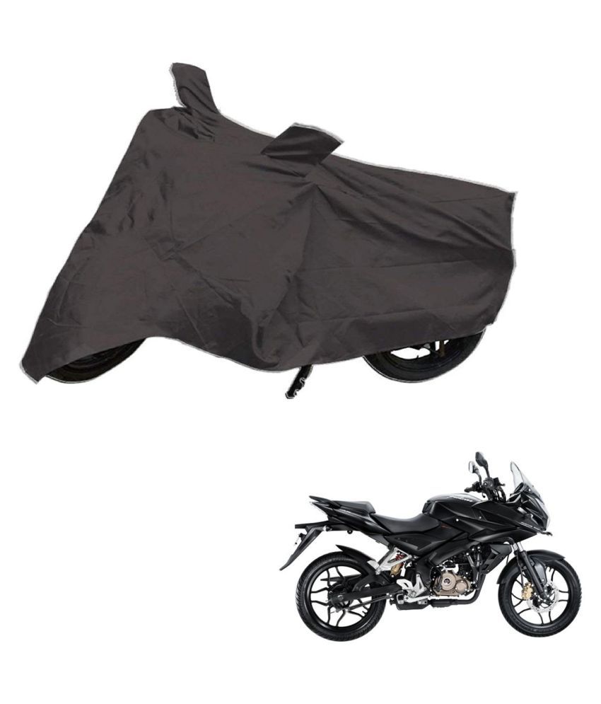     			AutoRetail Dust Proof Two Wheeler Polyster Cover for Bajaj Pulsar AS 150 (Mirror Pocket, Grey Color)