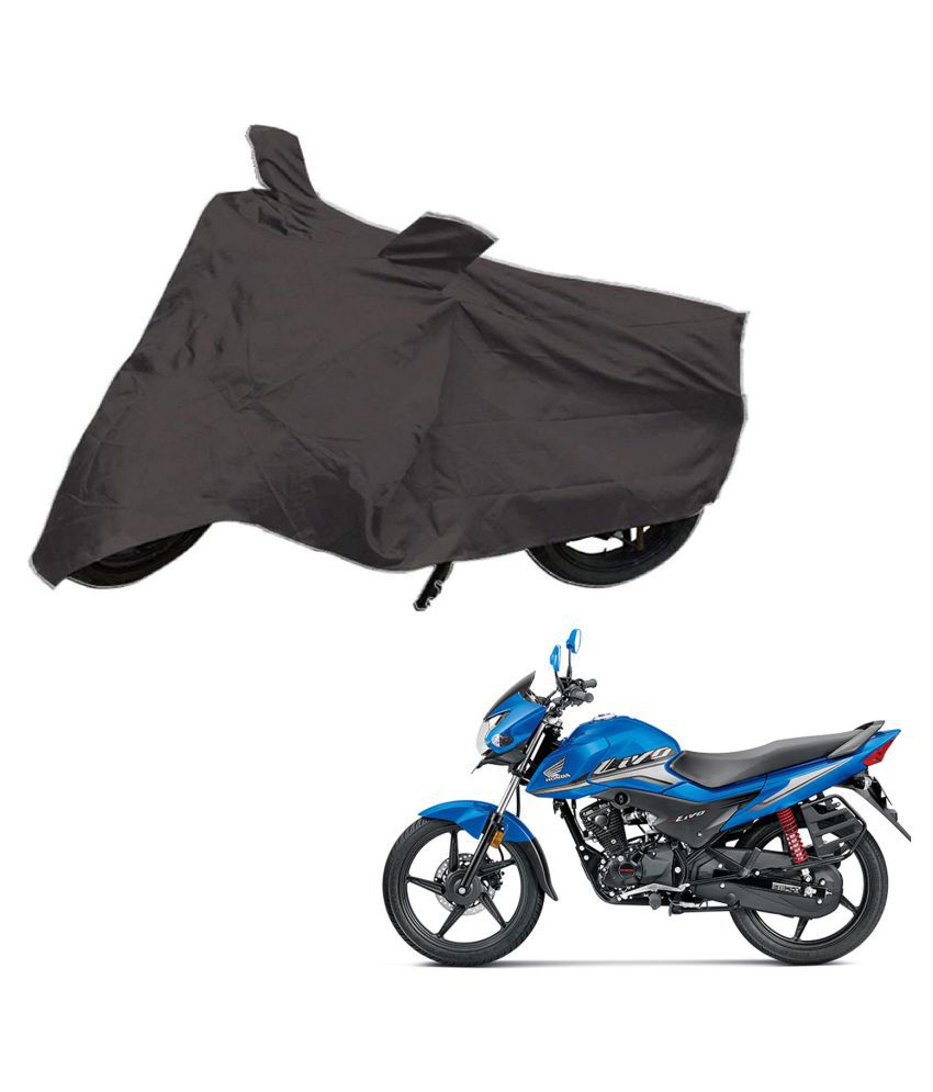     			AutoRetail Dust Proof Two Wheeler Polyster Cover for Honda Livo (Mirror Pocket, Grey Color)