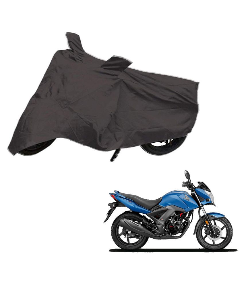     			AutoRetail Dust Proof Two Wheeler Polyster Cover for Honda CB Unicorn 160 (Mirror Pocket, Grey Color)