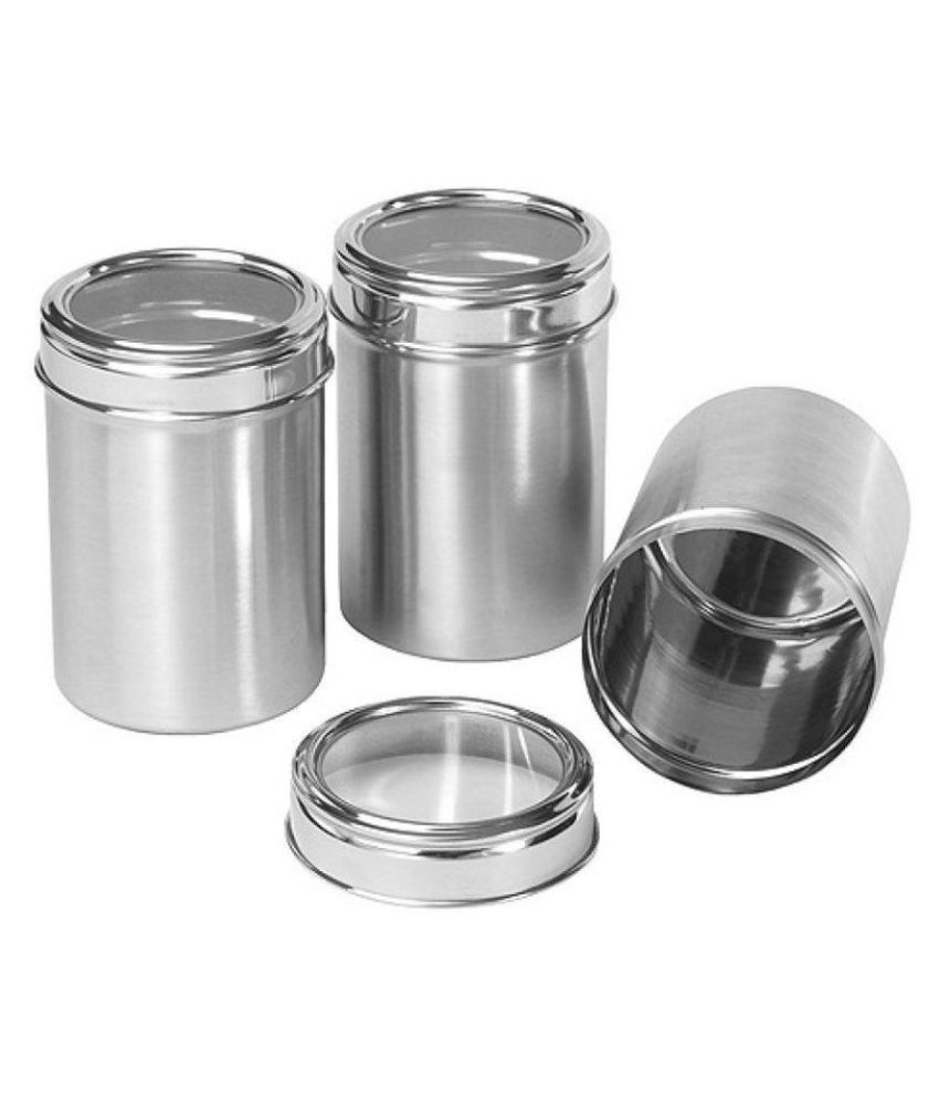     			Dynore 3 canister Capacity 2 L each Steel Food Container Set of 3