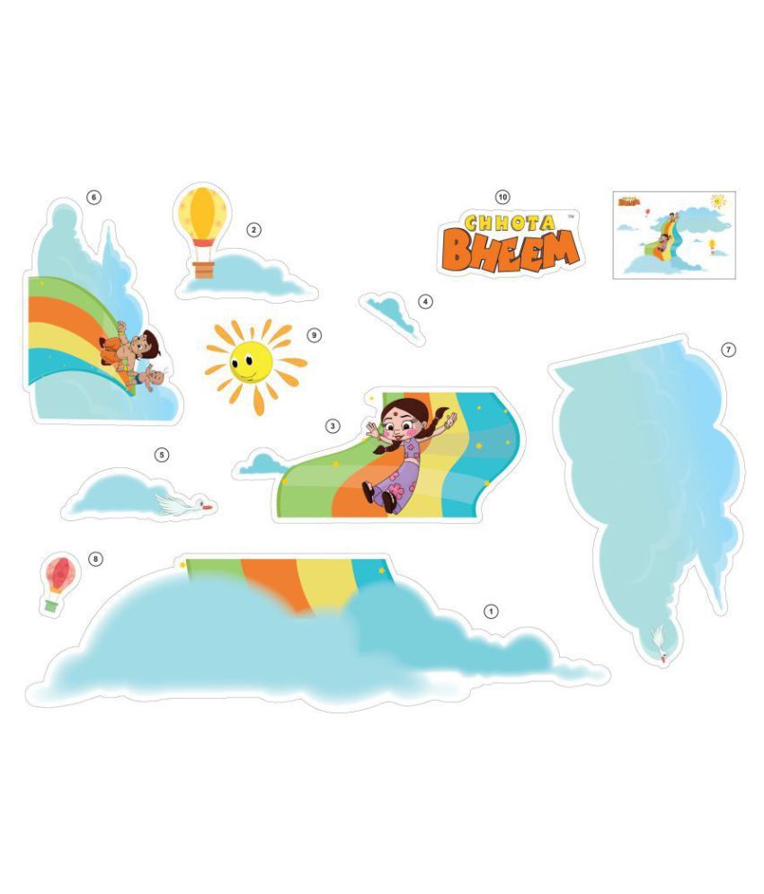 Asian Paints Wall Ons Chhota Bheem XL in the clouds Removable Cartoon