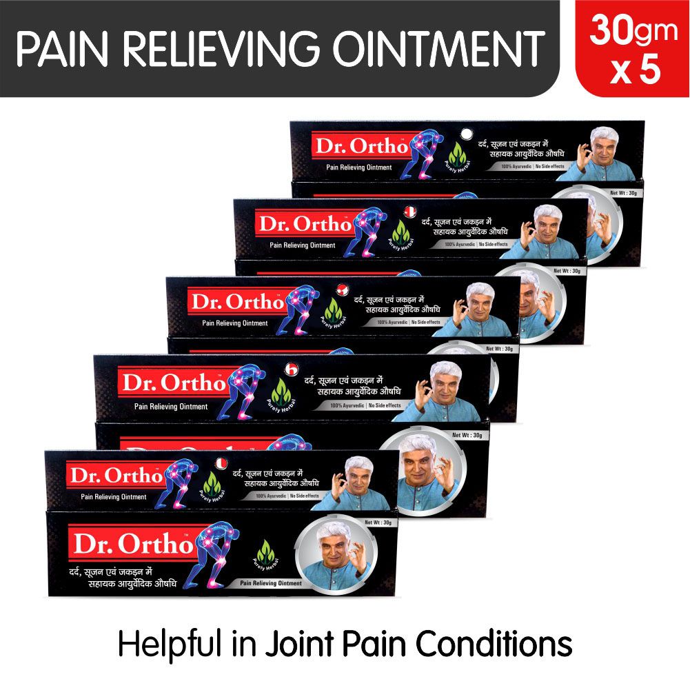 Dr Ortho Pain Relieving Ointment 30gm, Pack of 5 (Ayurvedic Medicine, Helpful in Joint Pain, Back Pain, Knee Pain, Leg Pain, Shoulder Pain, Wrist Pain, Neck Pain, Ankle Pain) 
