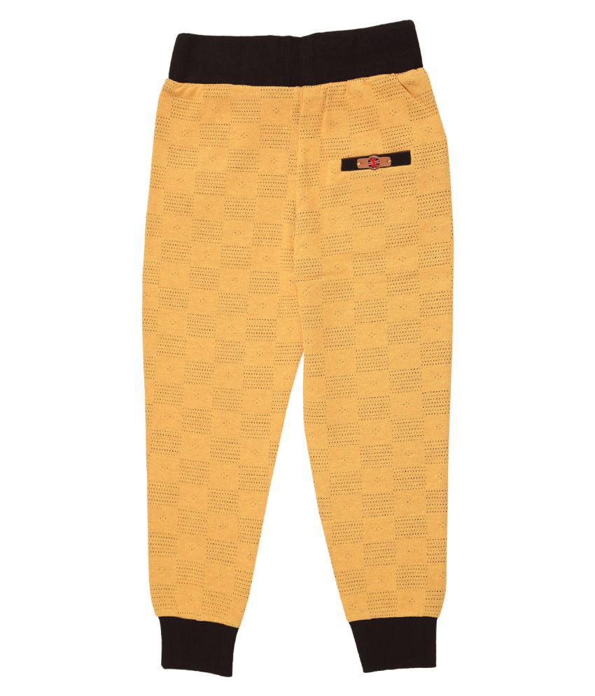 Gusto Mustard Poly Cotton Relaxed Fit Jogger Pants for Boys - Buy Gusto ...
