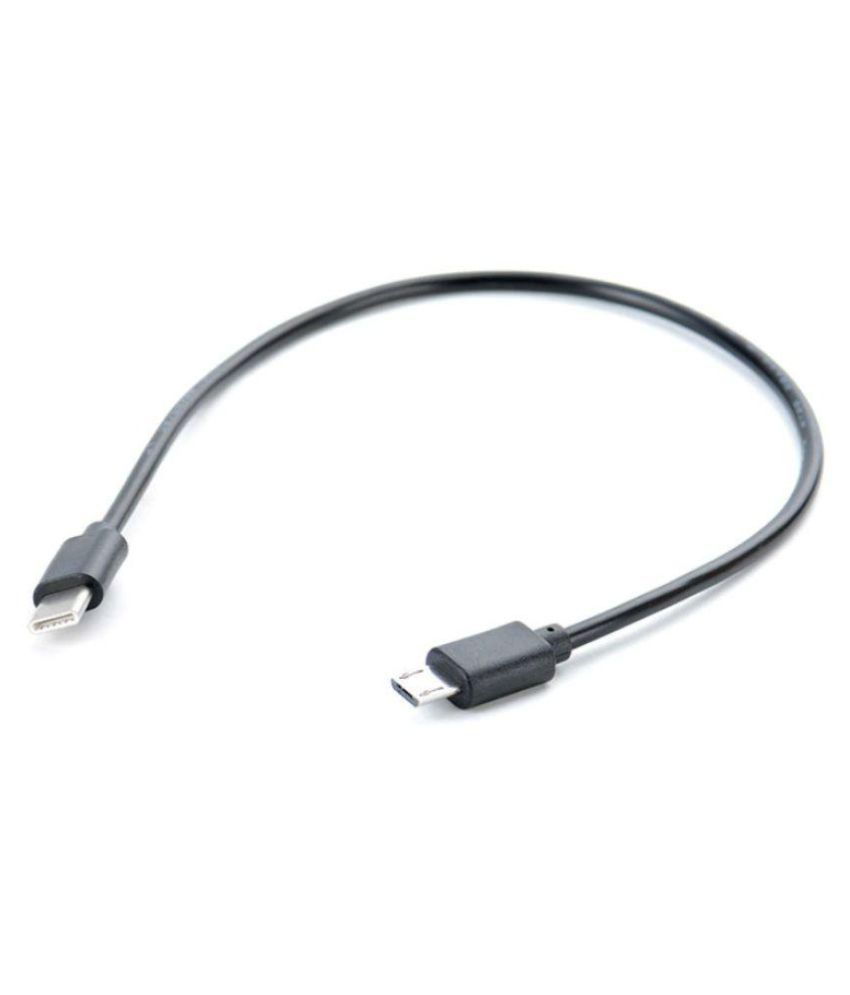 Eatech 0.25m Data Cables USB 3.1 Type C To Micro Male OTG Cable for Mobile Black
