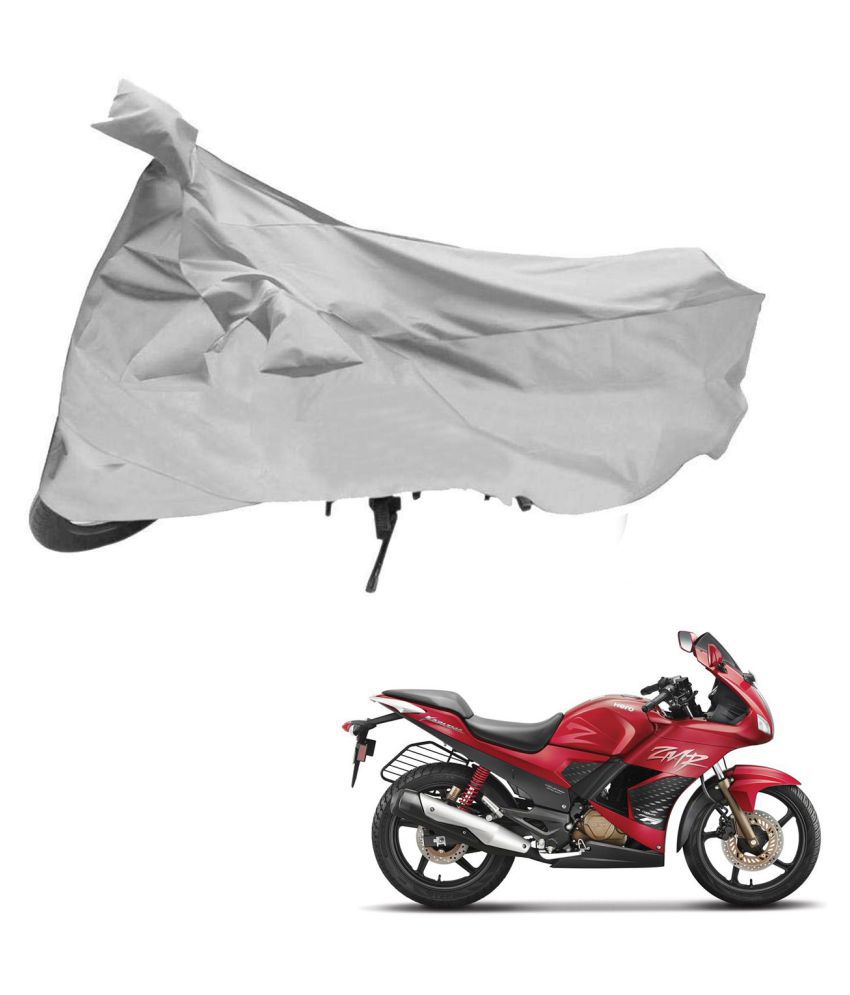     			AutoRetail Dust Proof Two Wheeler Polyster Cover for Hero Karizma (Mirror Pocket, Silver Color)