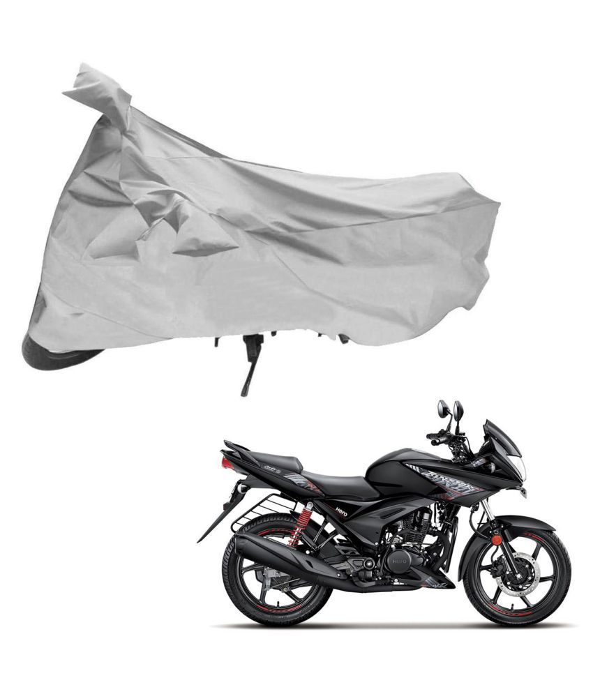     			AutoRetail Dust Proof Two Wheeler Polyster Cover for Hero Ignitor (Mirror Pocket, Silver Color)