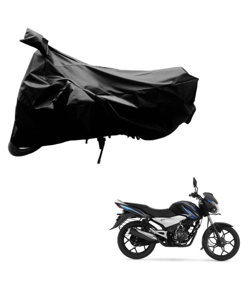     			AutoRetail Dust Proof Two Wheeler Polyster Cover for Bajaj DisPolyster Cover 100T (Mirror Pocket, Black Color)