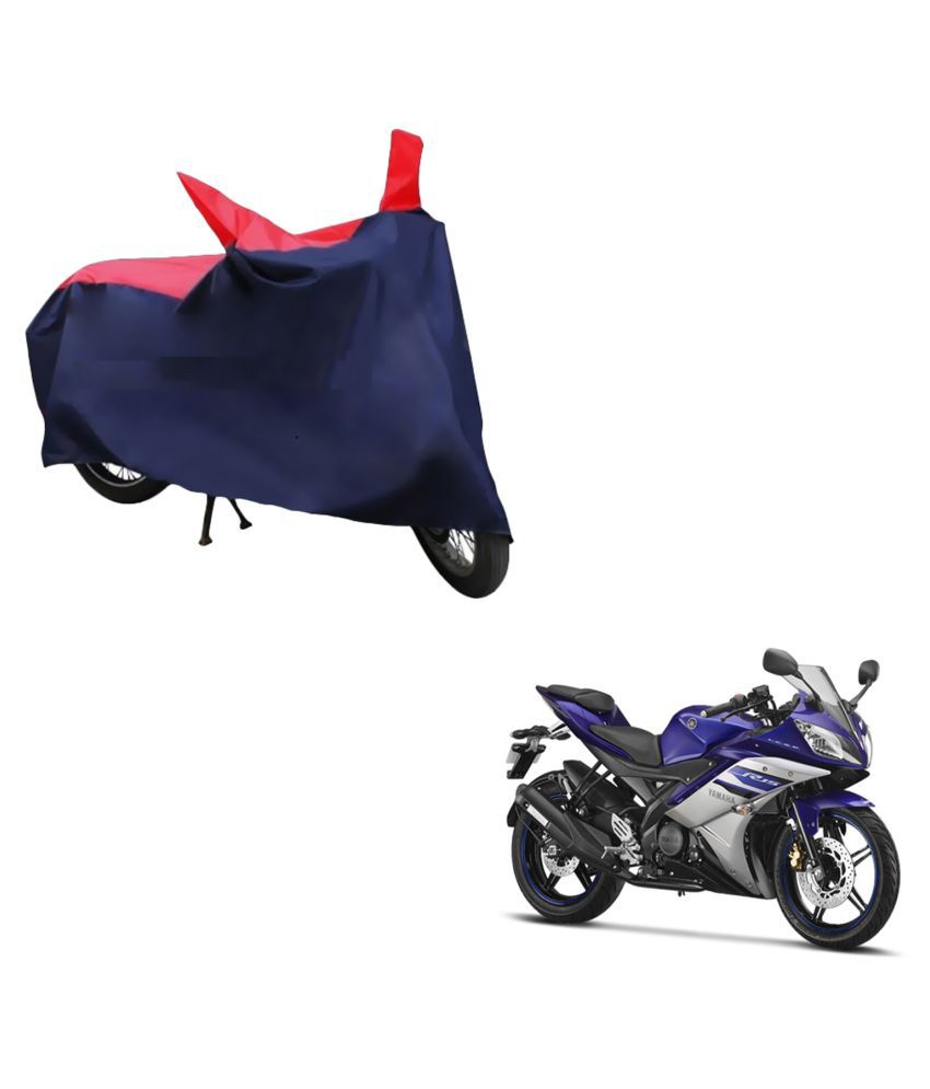     			AutoRetail Dust Proof Two Wheeler Polyster Cover for Yamaha YZF-R15 (Mirror Pocket, Red and Blue Color)