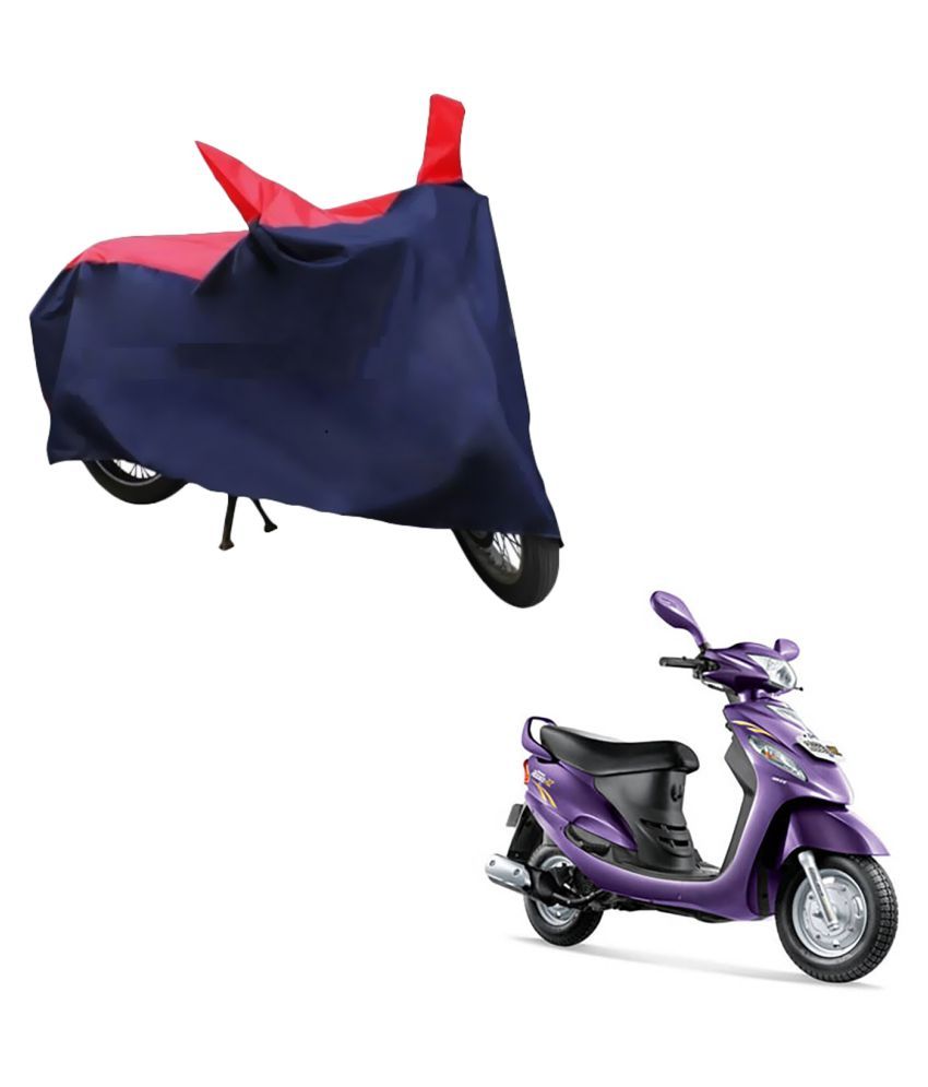     			AutoRetail Dust Proof Two Wheeler Polyster Cover for Mahindra Rodeo RZ (Mirror Pocket, Red and Blue Color)