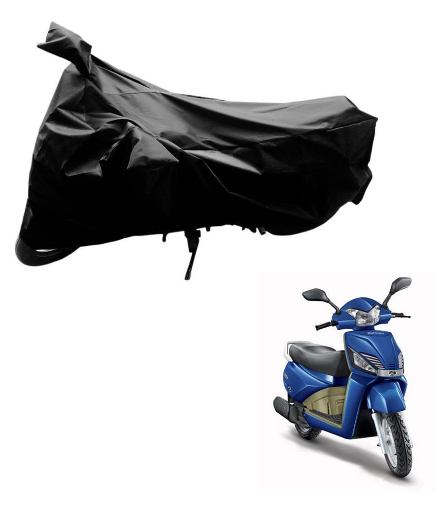     			AutoRetail Dust Proof Two Wheeler Polyster Cover for Mahindra Gusto (Mirror Pocket, Black Color)
