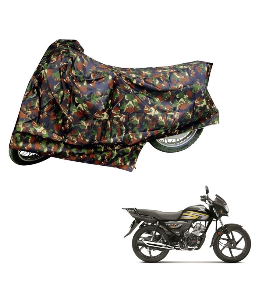     			AutoRetail Dust Proof Two Wheeler Polyster Cover for Honda CD 110 Dream (Mirror Pocket, Jungle Color)