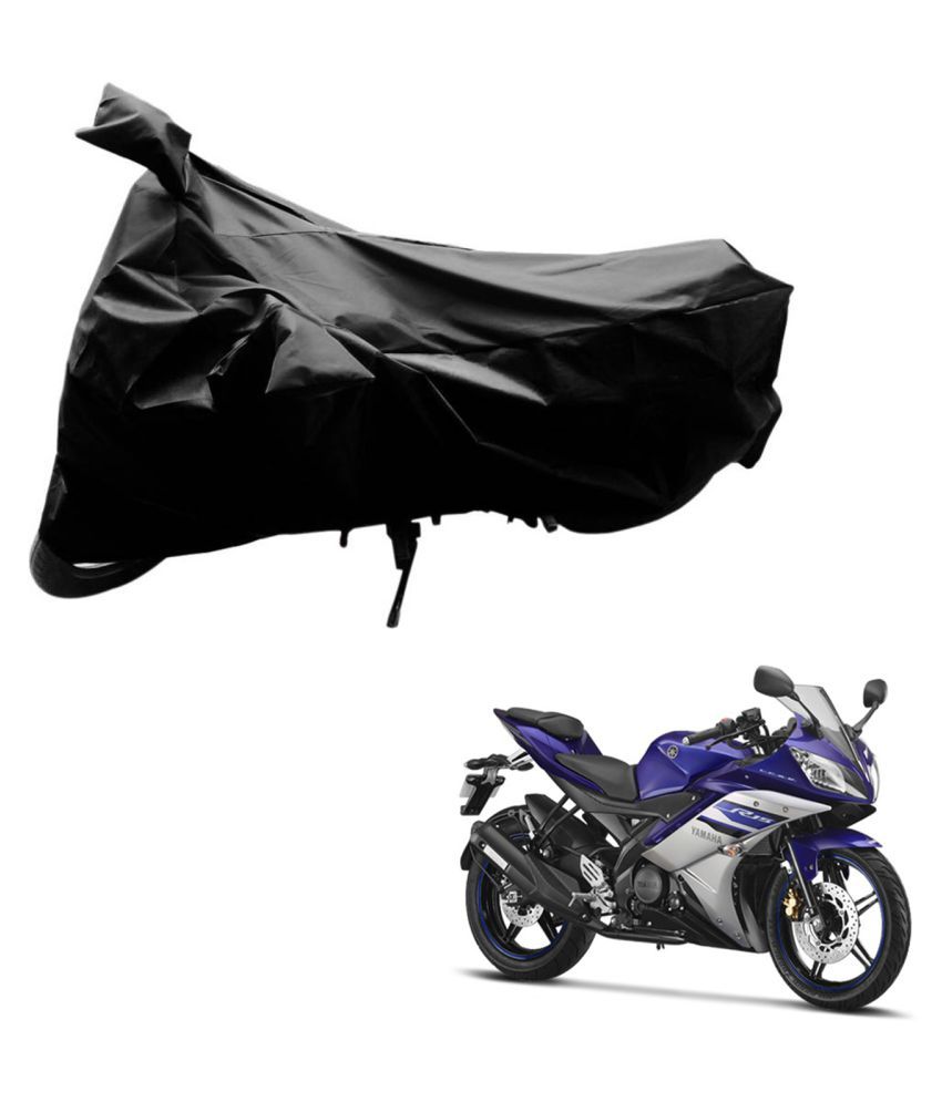     			AutoRetail Dust Proof Two Wheeler Polyster Cover for Yamaha YZF-R15 (Mirror Pocket, Black Color)