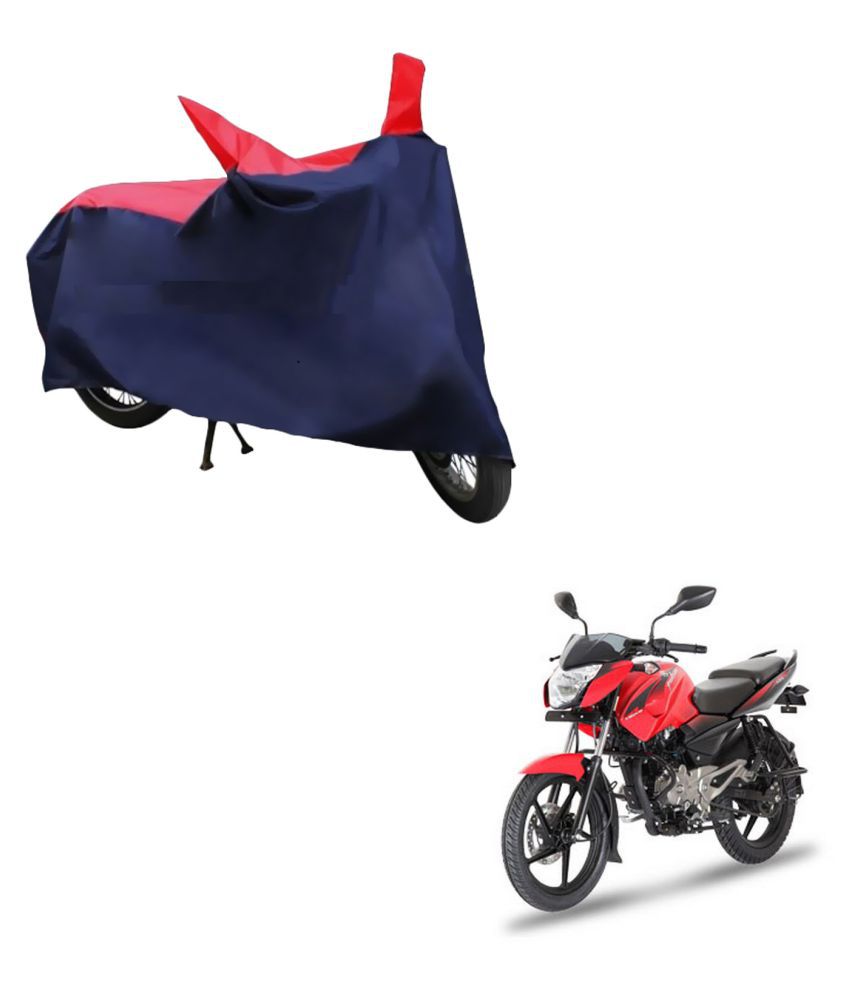     			AutoRetail Dust Proof Two Wheeler Polyster Cover for Bajaj Pulsar 135 LS (Mirror Pocket, Red and Blue Color)