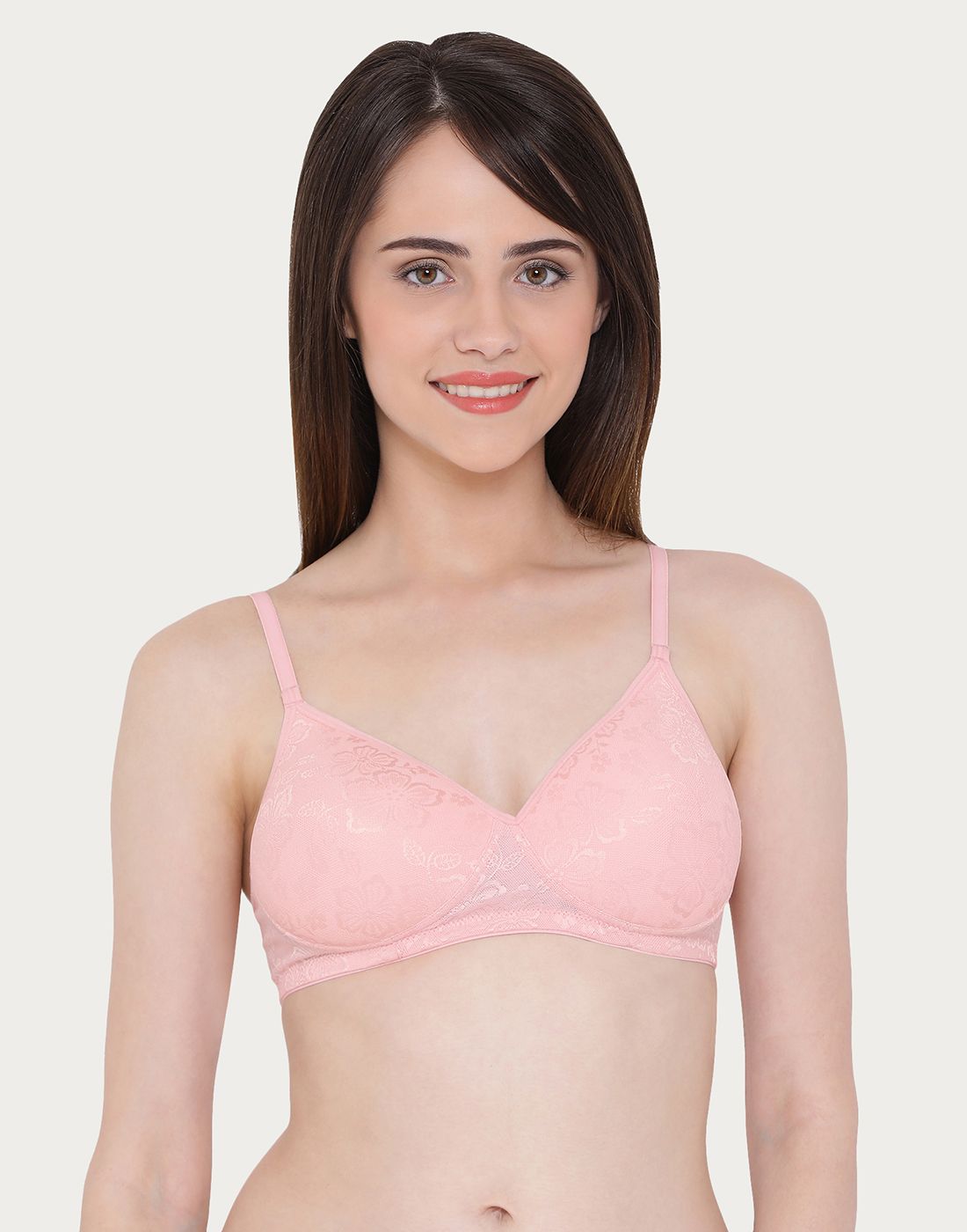     			Clovia Lace Lightly Padded Women's T-Shirt Bra ( Pink )