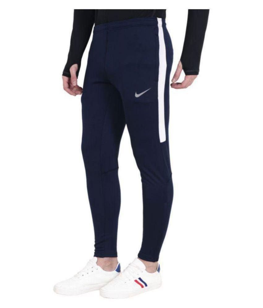 nike blue lycra polyester track pant