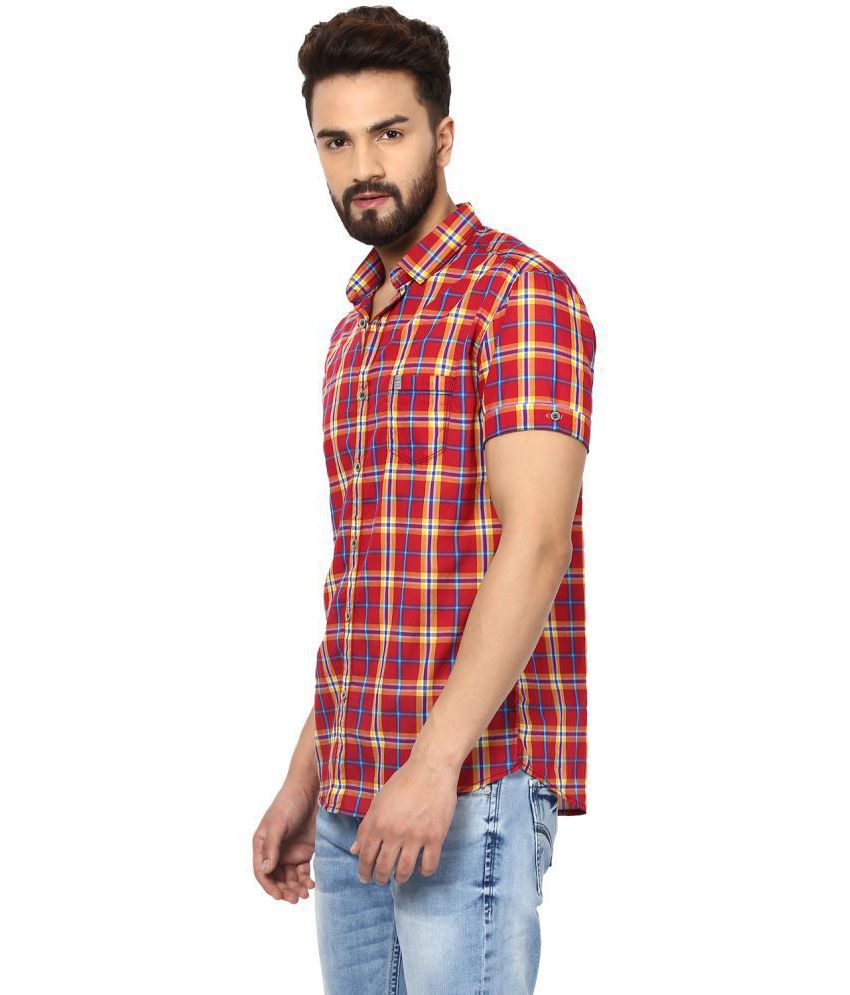 Mufti Red Slim Fit Shirt - Buy Mufti Red Slim Fit Shirt Online at Best ...