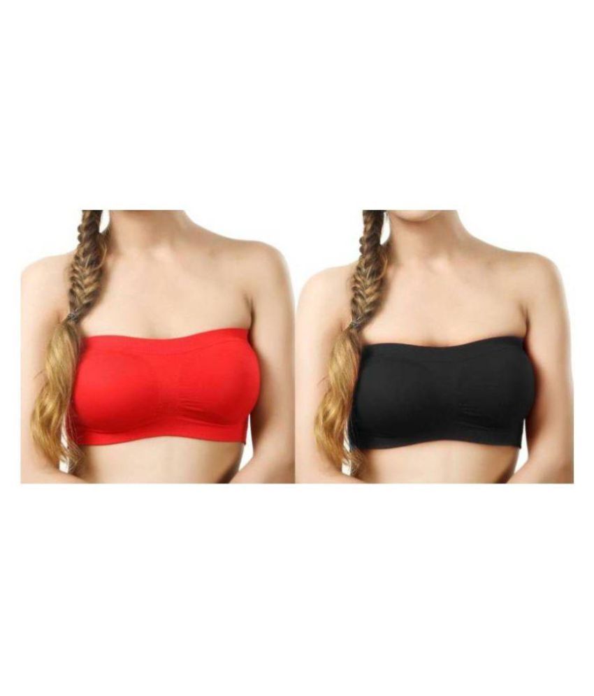     			Vt Pack of 2 Cotton Lycra Non Padded Women's Tube Bra ( Multi Color )