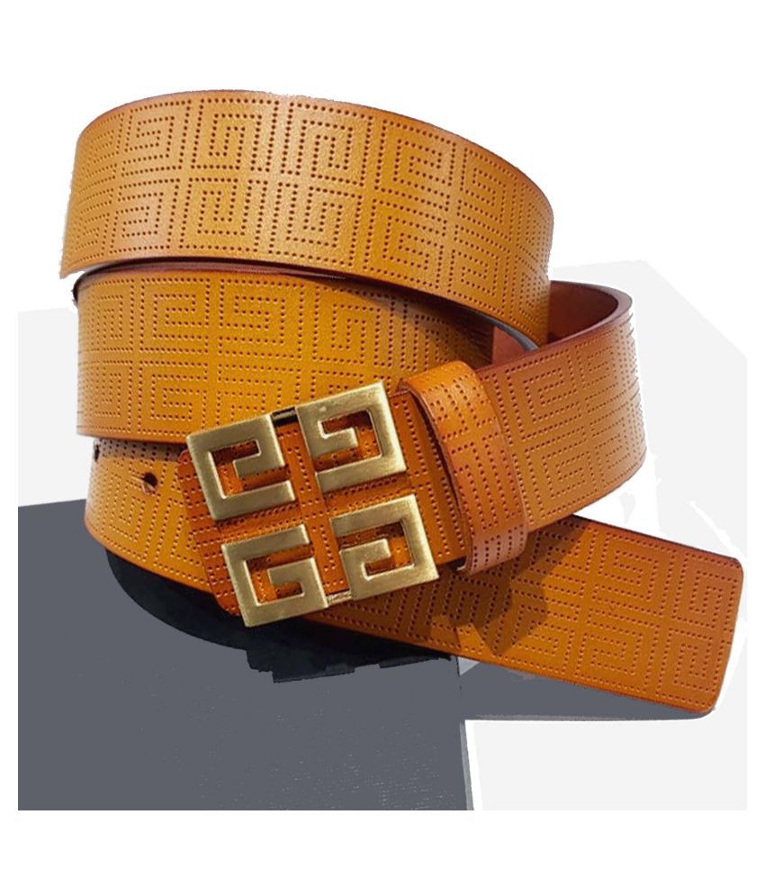 LV Belt Tan Leather Party Belt - Pack of 1: Buy Online at Low Price in India - Snapdeal