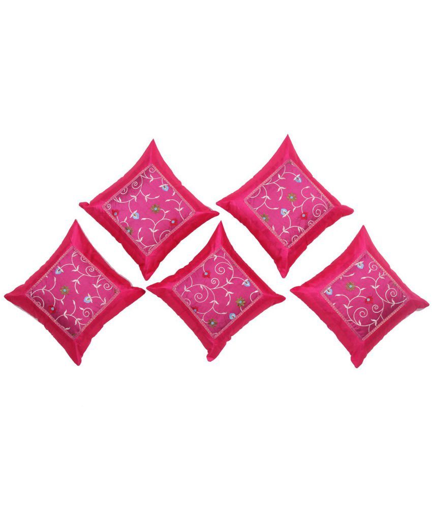 Jaipur Textile Hub Set of 5 Others Cushion Covers 40X40 cm (16X16) Buy