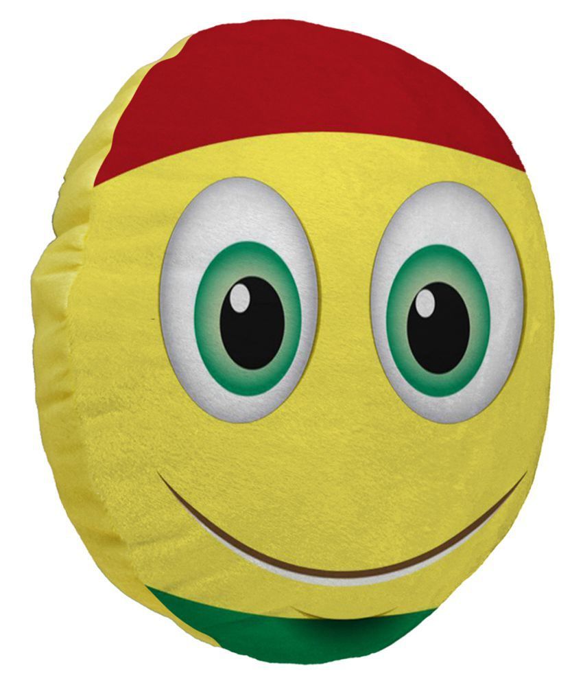 Smiley Cushion Emoji By Mukesh Handicrafts Velvet Fabric Soft Toys