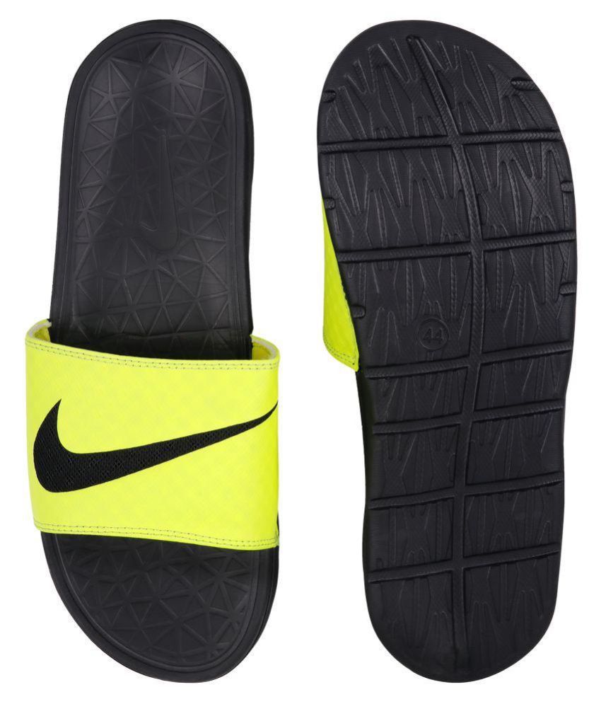 nike yellow slides