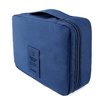     			Kanha Blue Multi-Pouch Cosmetic Makeup Toiletry Bag