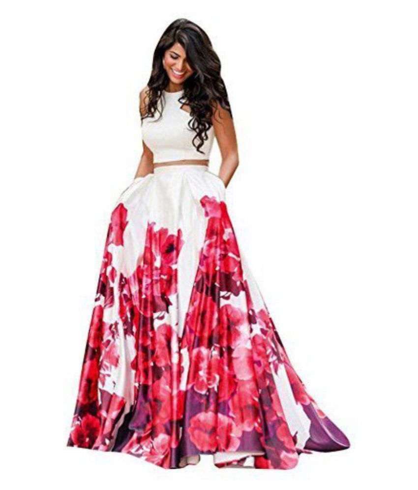     			Latest Fashion White and Pink Bangalore Silk Semi Stitched Lehenga