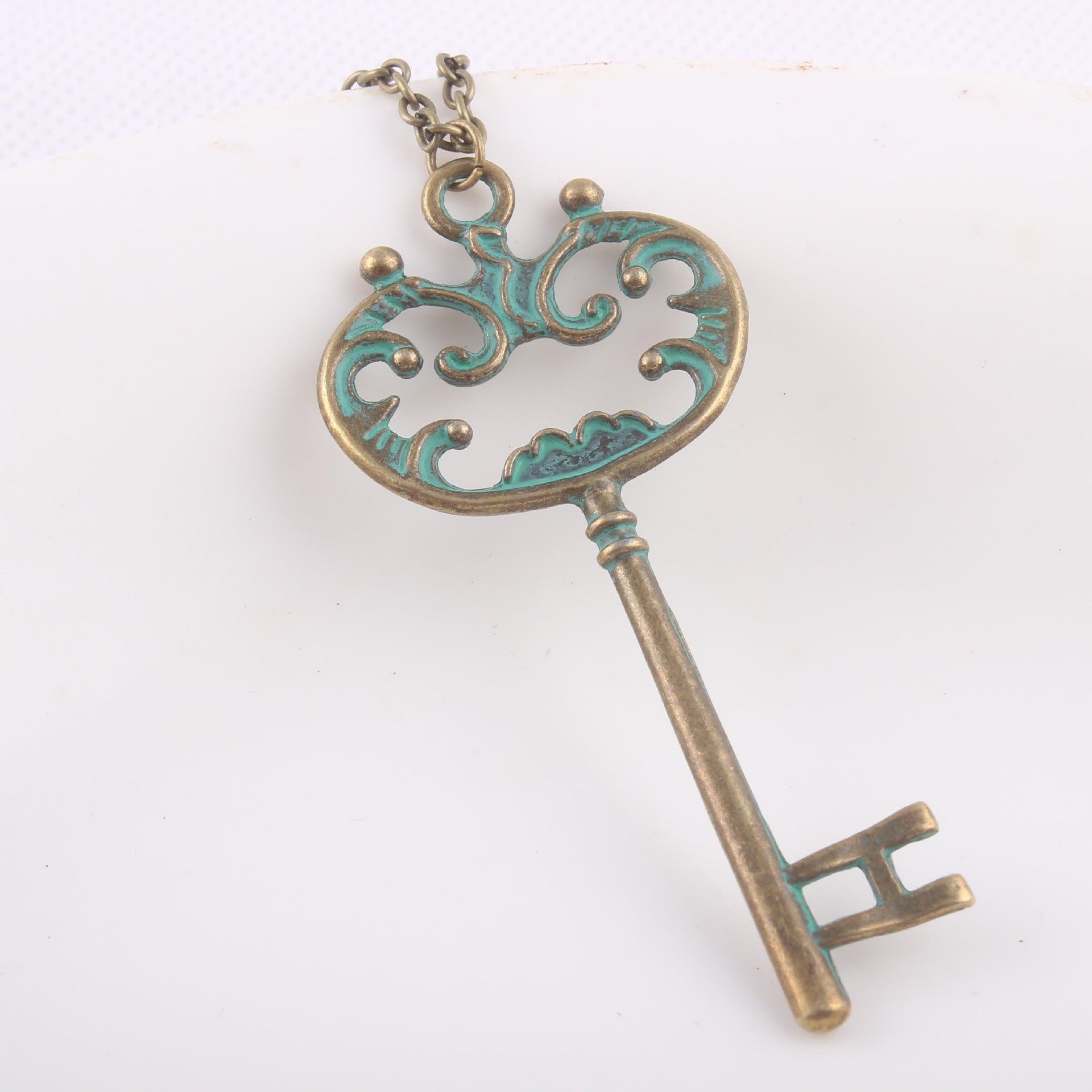 bronze key necklace