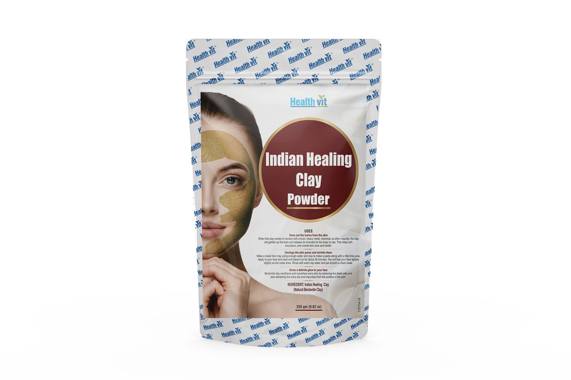HealthVit Face Pack Masks Indian Healing Clay Powder gm