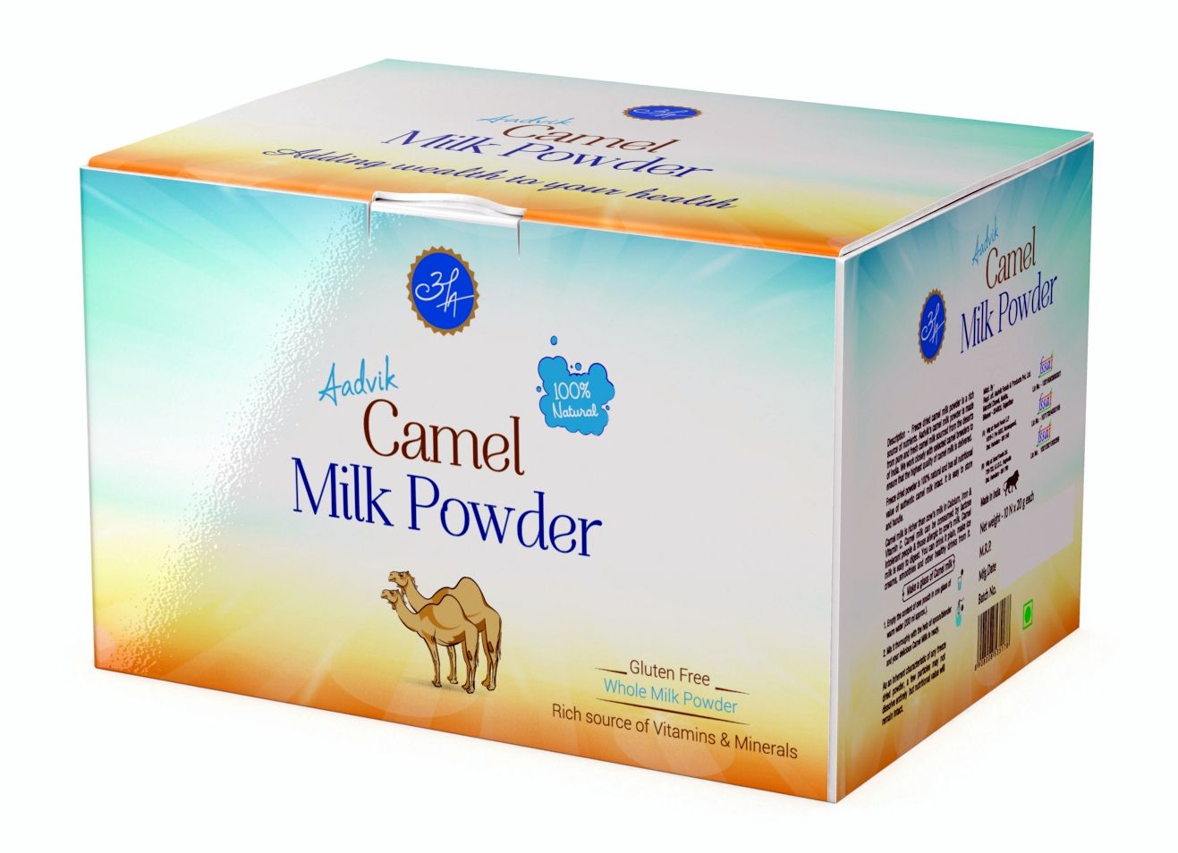 Aadvik Camel Milk Powder 20g x 10 Whole Milk 200 gm Pack ...