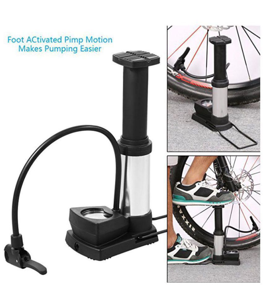 Portable Floor Bike Pump, Foot Activated Floor Bicycle Air Pump 230 PSI, Aluminum Alloy Best Quality