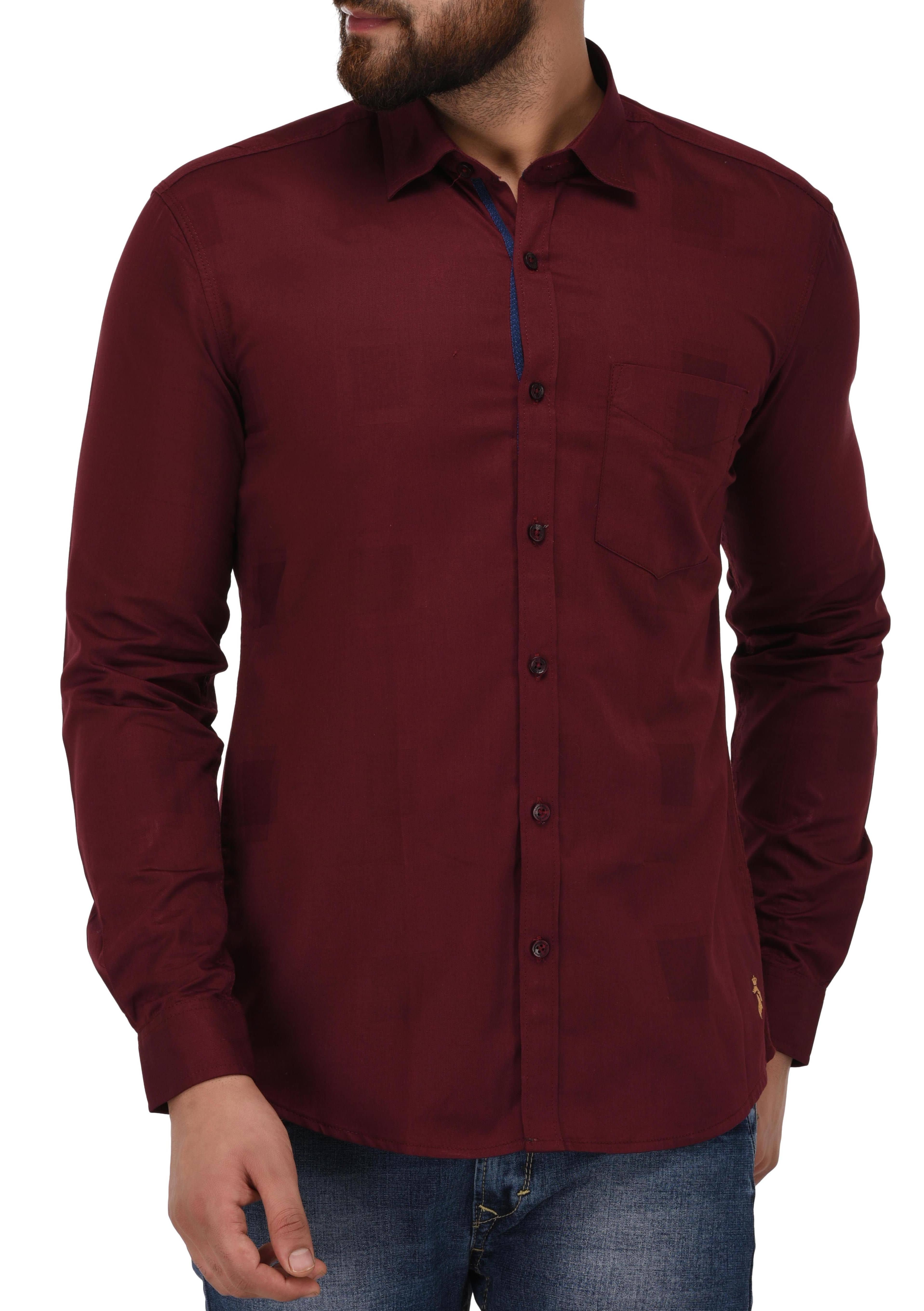 Jack Royal Maroon Slim Fit Formal Shirt 