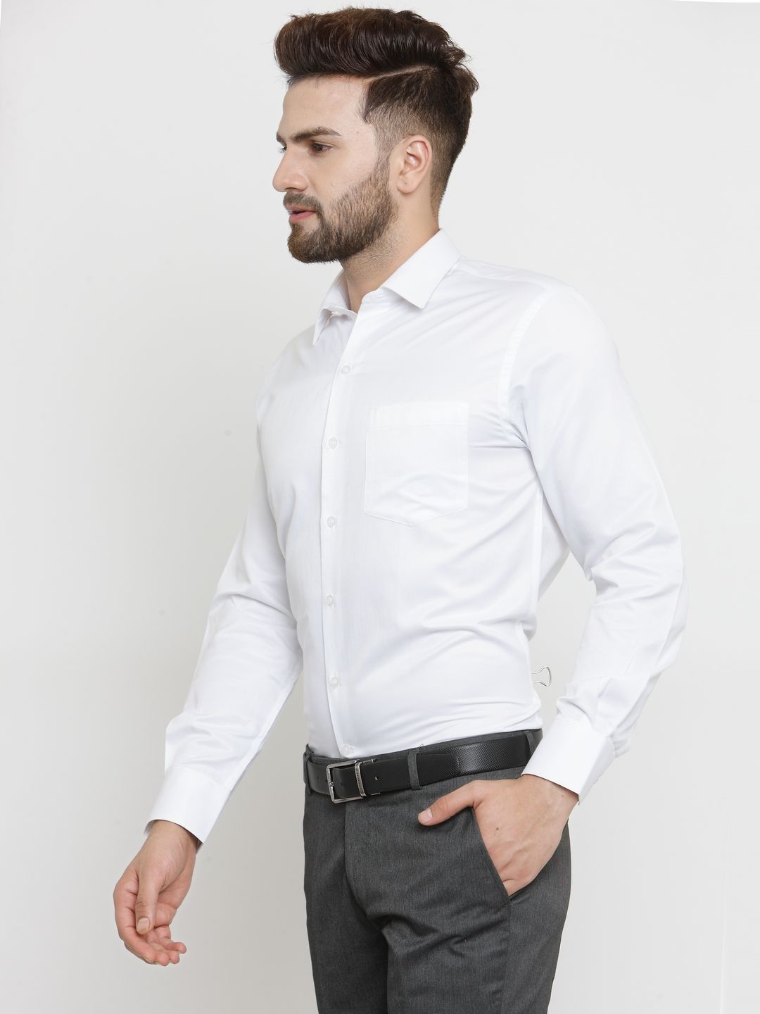 john players white formal shirt