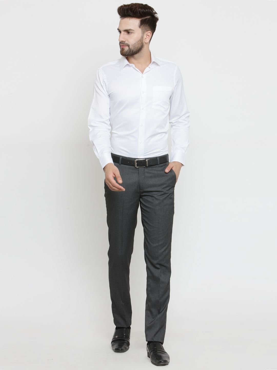 john players white formal shirt