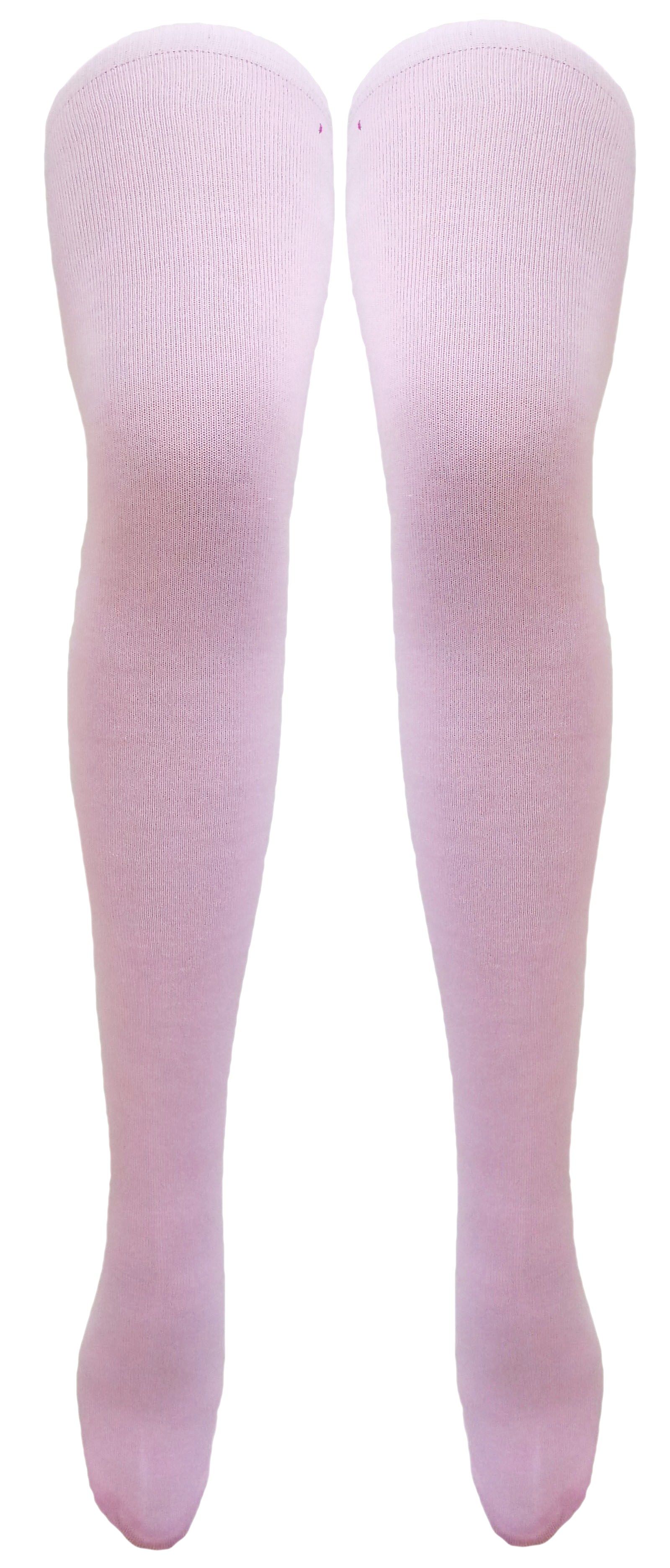     			Neska Moda Women’s Pink Plain Cotton Thigh-High Stockings-STK16