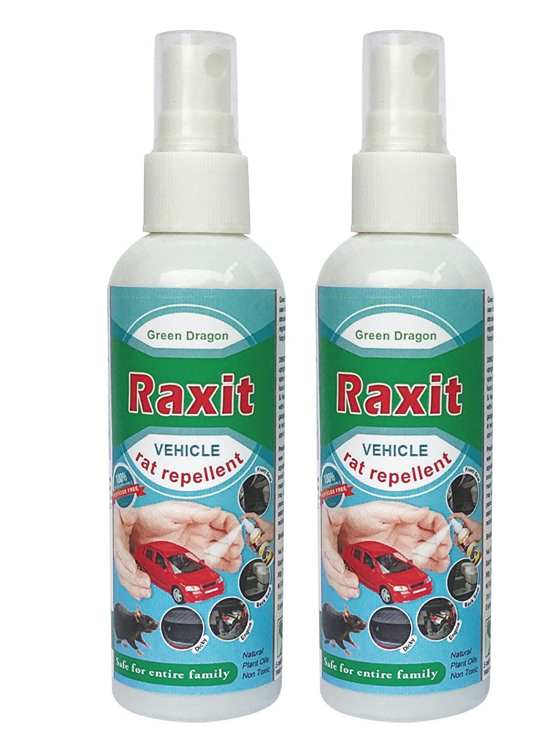     			Green Dragon's Raxit (Organic Vehicle Rat Repellent combo pack)