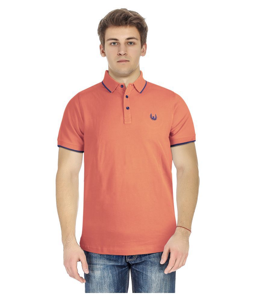 Century Peach Regular Fit Polo T Shirt - Buy Century Peach Regular Fit Polo T Shirt Online at 