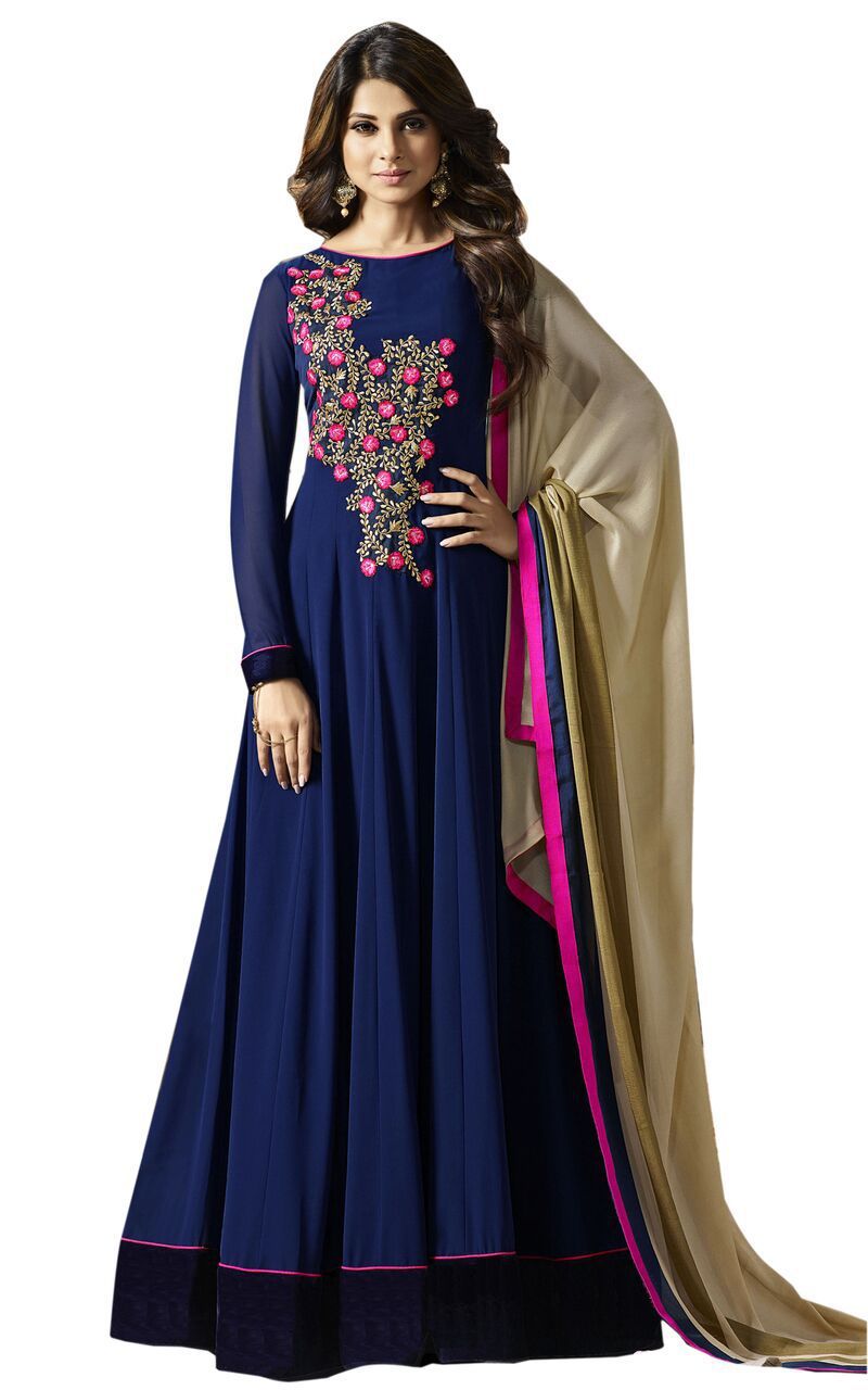 blue georgette suit