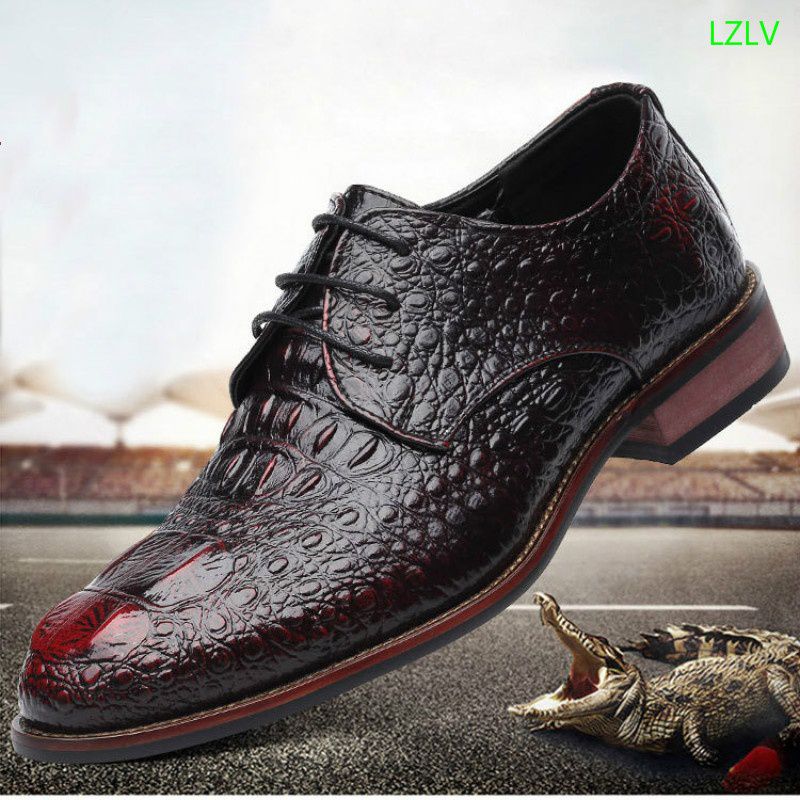 LZLV Crocodile pattern business leather 