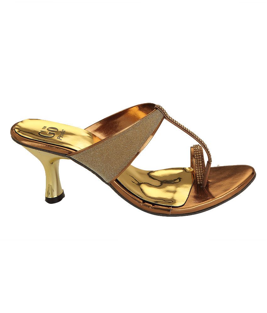 GO PRIDE Gold Kitten Heels Price in India Buy GO PRIDE Gold Kitten