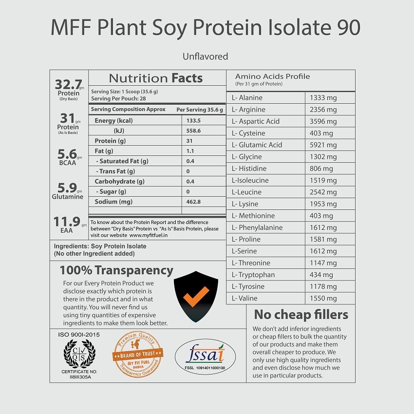 MyFitFuel Plant Soy Protein Isolate 1 kg Buy MyFitFuel Plant Soy