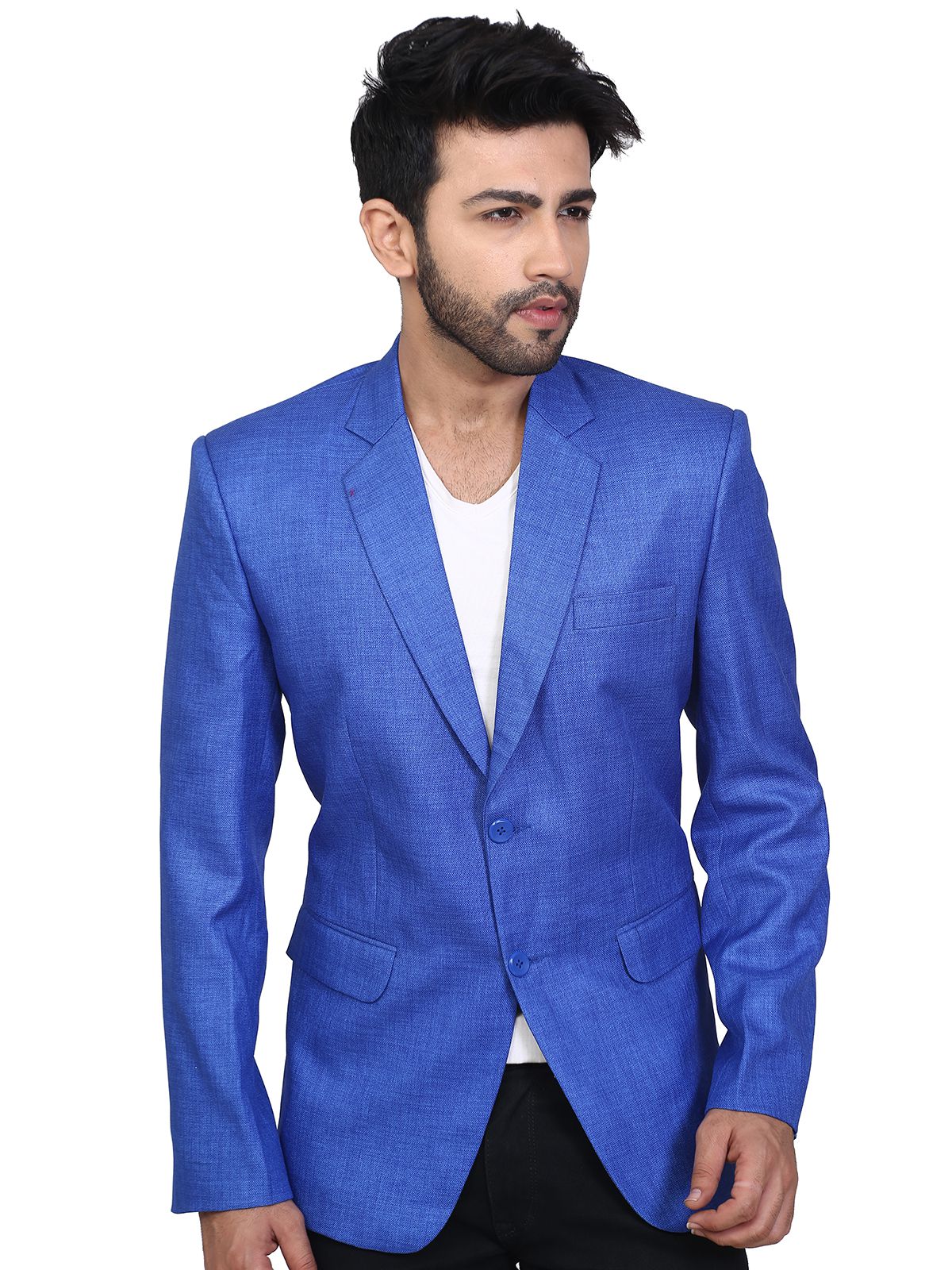 abc garments Blue Solid Casual Blazers - Buy abc garments Blue Solid ...