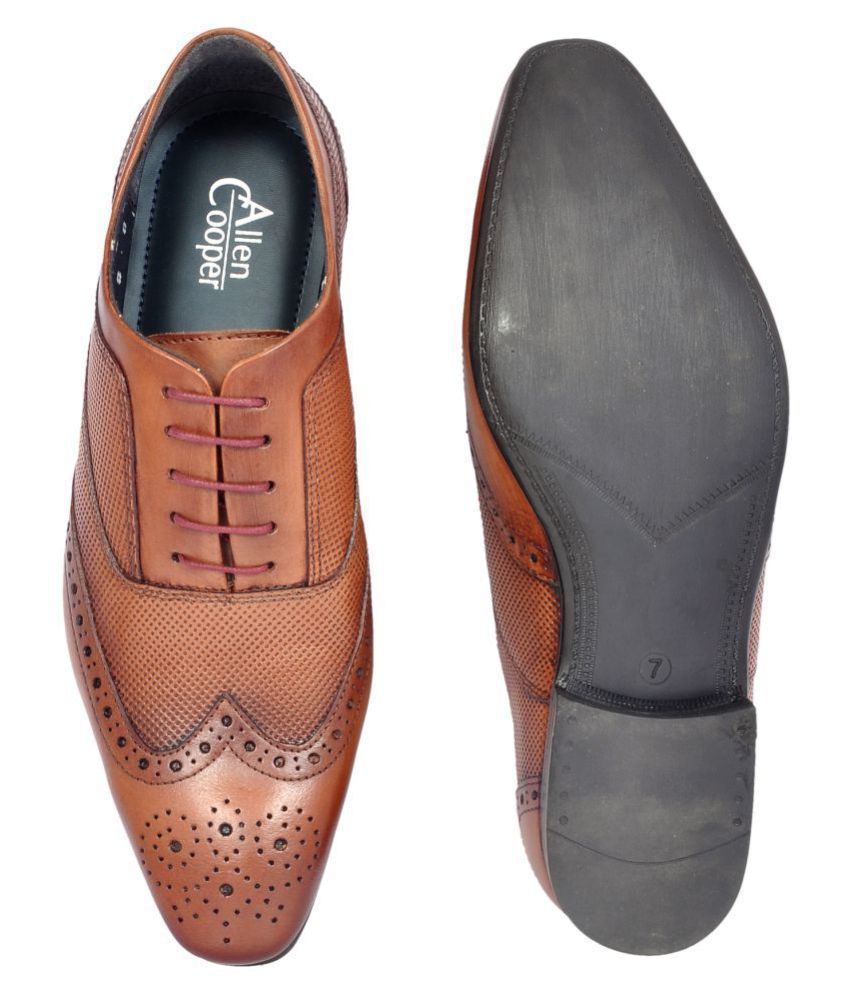 allen cooper tan formal shoes